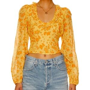 EUC Free People Another Life Crop Top Floral Honey Combo Size Medium